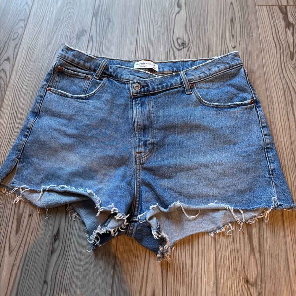 Abercrombie & Fitch Blue Distressed Denim Jean Shorts